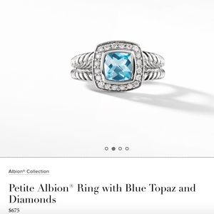 David Yurman Petite Albion Ring Blue Topaz